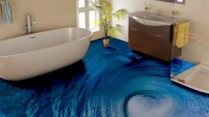 3д полы в ванной  комнате. Плюсы и минусы.