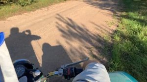 Покатушки по лесным дорогам на мотоцикле Урал.