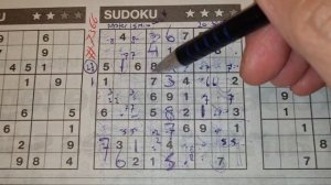 Tuesday. Bonus Extra edition (#7366) Three Stars Sudoku puzzle  10-31-2023 Extra part 1 of 4