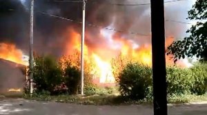 очень сильный пожар в городе сибай