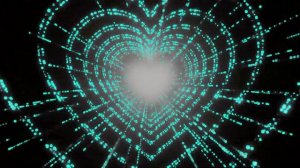 Бирюзовые - (зелено голубые) сердечки видео фон Туннель сердец hd