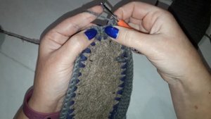 Как связать мужские тапочки. М.К