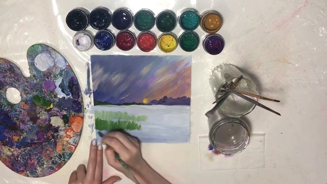 Мастер-класс «Летний пейзаж». Рисуем гуашью смотреть онлайн