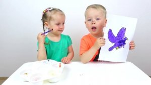 Gaby and Alex - Educational activity for children with Finger Paints and Coloring 2