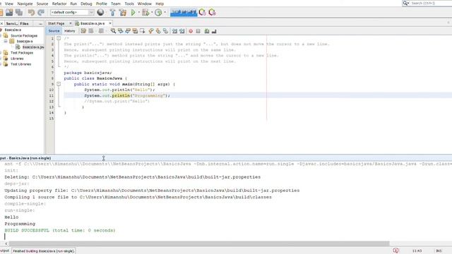 How to Print a statement in java! Difference between print and println!! Basics of Java Programming