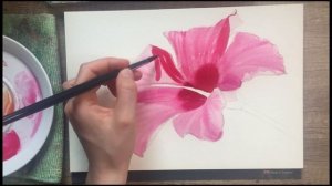 How to Paint a Hibiscus in Watercolor| Как нарисовать гибискус акварелью