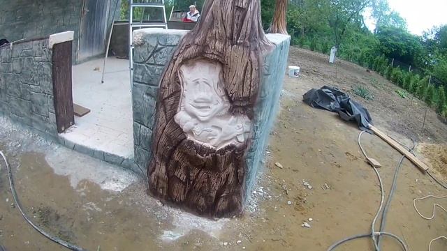 Покраска камня цоколь , Беседка часть 4 всё сделанно с бетона смотреть онлайн