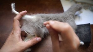 Валяние из кошачий шерсти! Felting cats wool tutorial Не выкидывайте шерсть кошки! Process of Makin