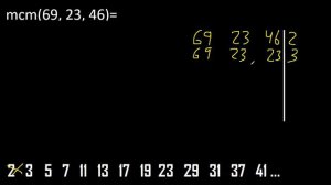 mcm de 69 , 23 y 46 , minimo comun multiplo , como se halla