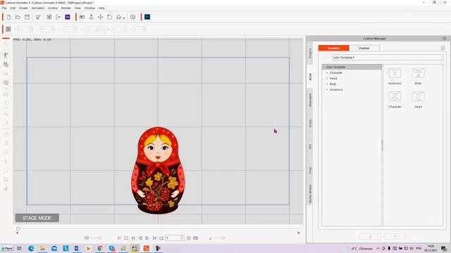 Качание матрешки (ПНГ) в программе Саrtoon Animator4 смотреть онлайн