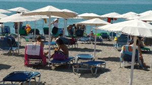 Пляж отеля. Mitsis Blue Domes Beach