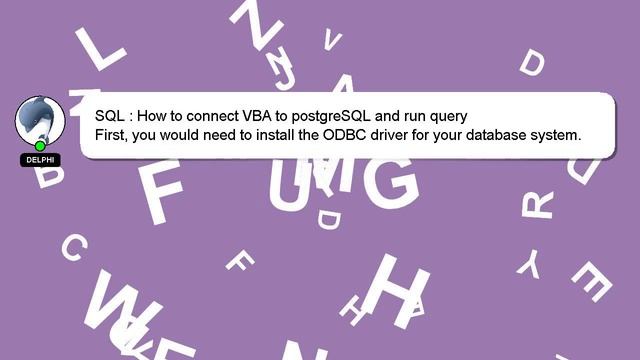 SQL : How to connect VBA to postgreSQL and run query