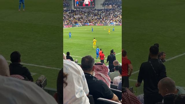 Ronaldo shows Al Nassr logo to Al Hilal bench during Saudi Supercup semifinal 8 April 2024