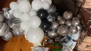 Круглая фотозона с шарами/Round photo zone with balloons