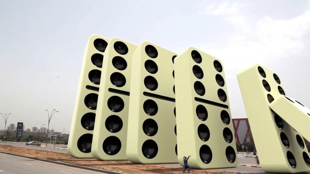 Domino Effect - The Largest Domino Simulation V5 On Real Footage