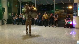 Brasilian dancer performs samba - Latino evening at Ljubljana Airport