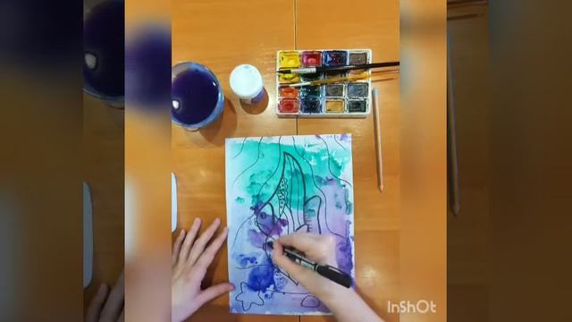 Видео-урок "Подводное царство" по живописи для 0 курса. Декоративная живопись. смотреть онлайн