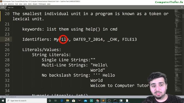 Tokens in Python  | Part [2/10] Chapter 1 | CBSE Class 12 CS/IP