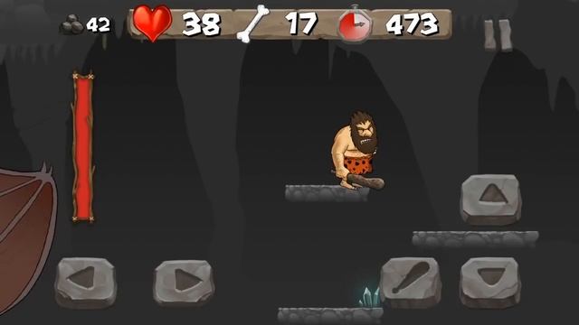 Caveman Chuck Adventure Gameplay - Level 9 Giant Bat Boss смотреть онлайн