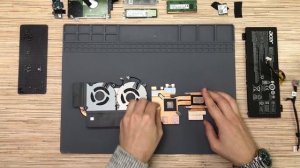 Acer Nitro 5 AN517-51 разборка, замена термопасты, сборка
