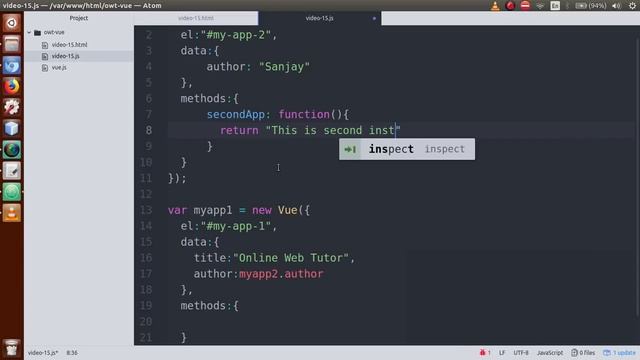 VueJs 2 Tutorial for beginners in HINDI | ENGLISH (#15) Concept of Multiple VueJS Instances