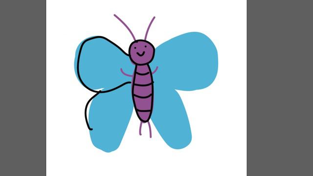 Рисуем бабочку детям часть 14