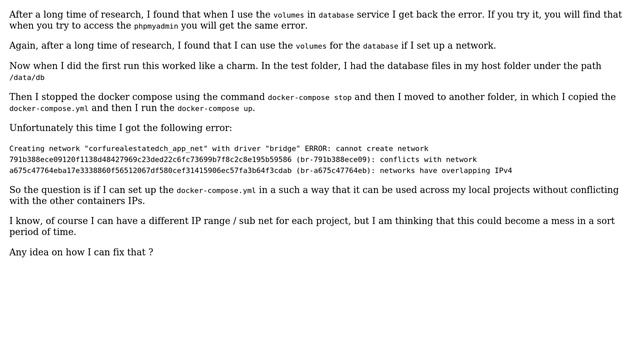 DevOps & SysAdmins: Docker Compose returns error "networks have overlapping IPv4" (2 Solutions!!) смотреть онлайн