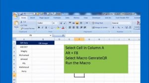 Create QR Barcode in Excel