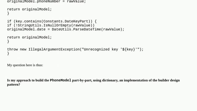 Softwareengineering: Is the process of building a model from a dictionary necessarily the builder..