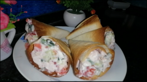 Рожки с начинкой из курицы и овощей, замечательная закуска, очень вкусно!