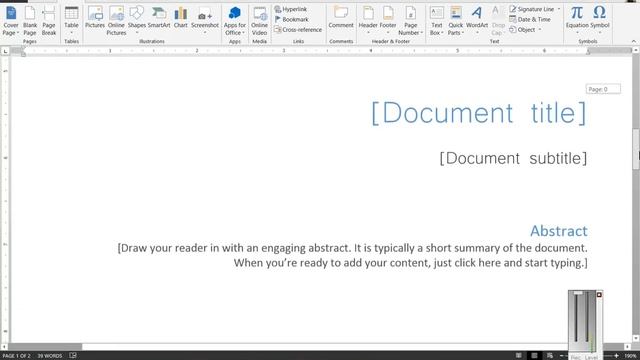 How to insert a cover page in Microsoft Word 2013