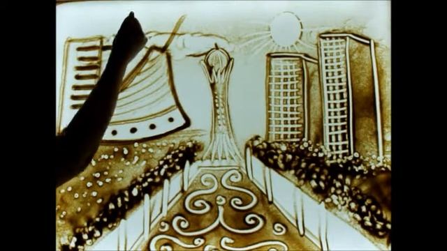 Жаркешова Айжан, песочная открытка на день рождения! смотреть онлайн
