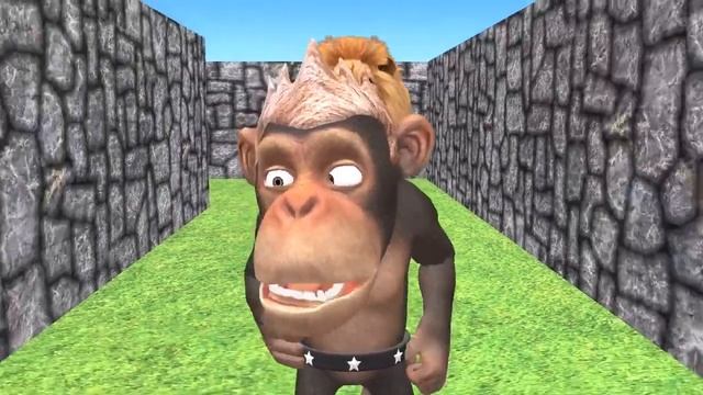 Funny Monkey Bunny runs away from LION style PC games -  Adventure Animals Educational for Kid