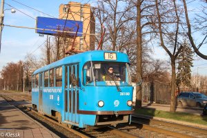 Поездка трамвае Татра Т3 МТТЧ №30180 Временый маршрут 39 Даниловский р-к - м. Университет Москва