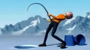 Прикольный короткий мультик про рыбалку.