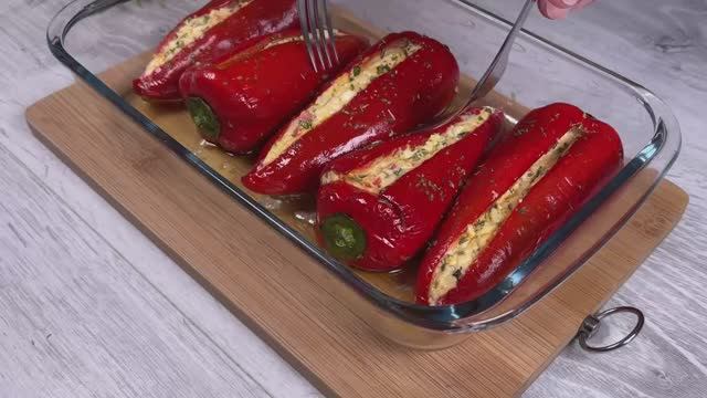 Греческий рецепт ! Фаршированные перцы с сыром Фета!