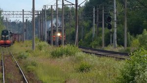 Тепловоз 2ТЭ116-1673, станция Ручьи.