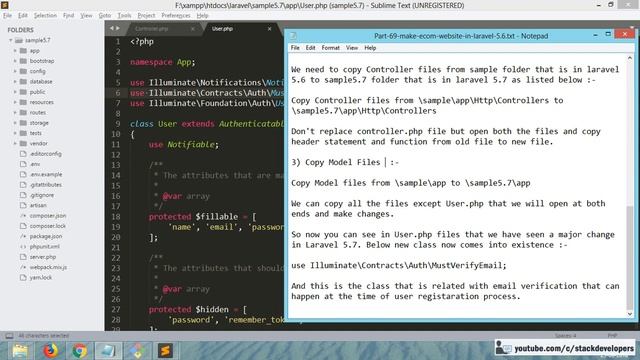 #69 Make E-commerce Website in Laravel 5.6 | Upgrade to Laravel 5.7 | New Updates in Laravel 5.7