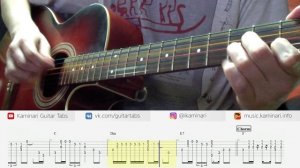 [Guitar Lessons] Great Song on Acoustic GUITAR Solo! (simple guitar cover with TAB and MIDI)