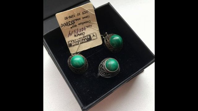 ?МАЛАХИТ в украшениях советских женщин/Золото СССР/USSR, Soviet gold, MALACHITE☆583