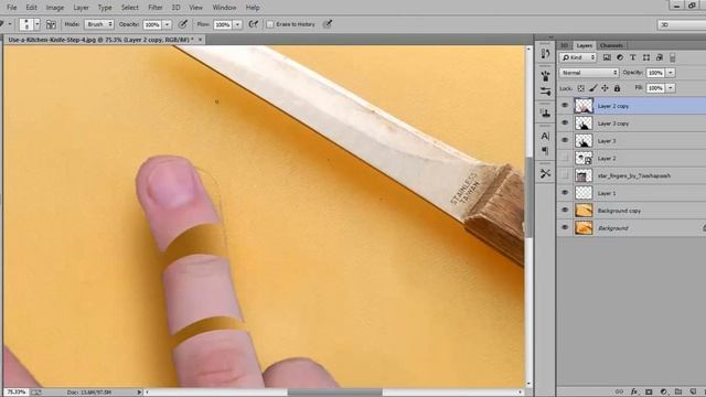 Photo Manipulation | Photoshop Tutorial | Finger cut смотреть онлайн