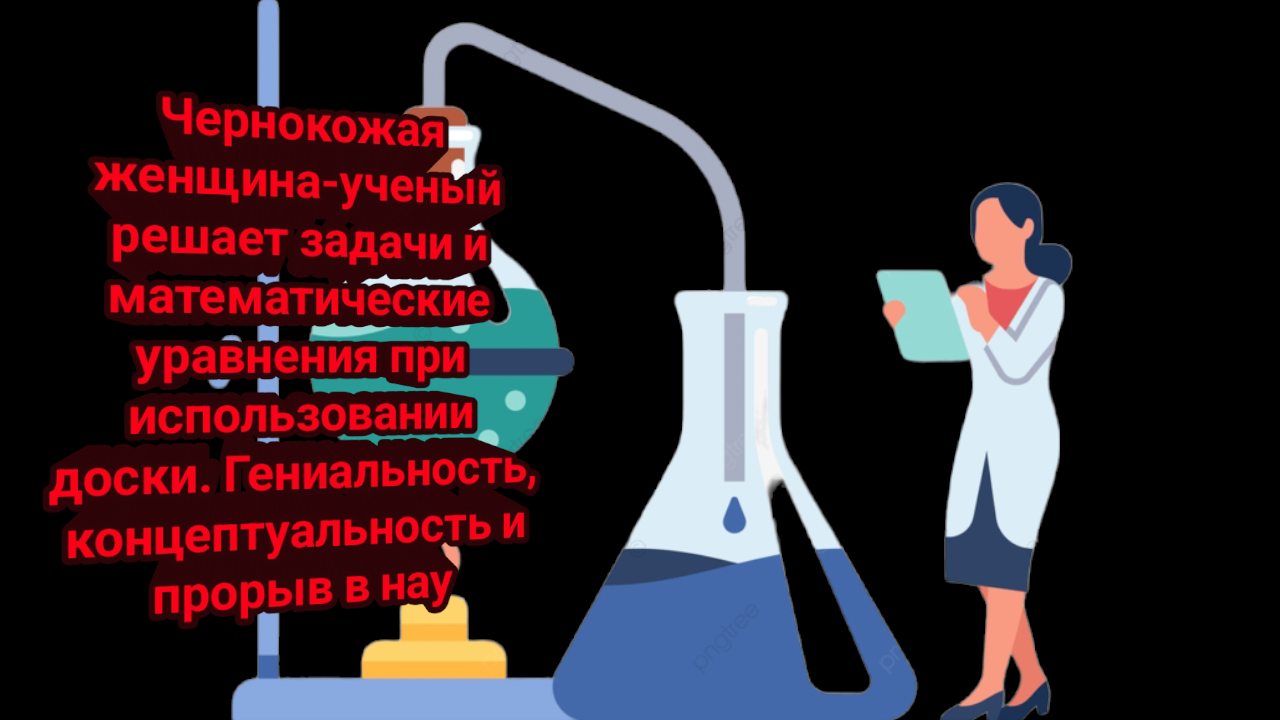 Чернокожая женщина-ученый решает задачи и математические уравнения при использовании доски. Гениальн