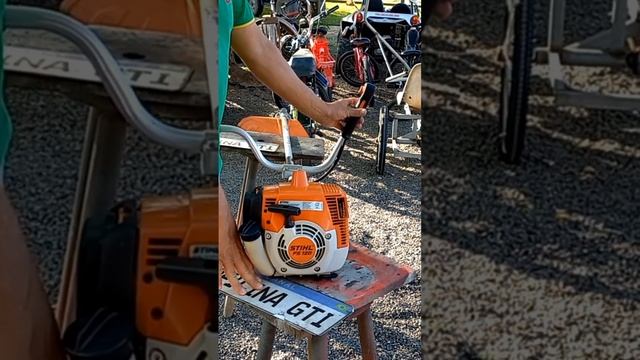 ligando roçadeira stihl  após revisão