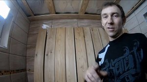 БАНЯ ИЗ ГАЗОБЕТОНА как я вагонкой из лиственницы потолок в мойке бани обшивал.