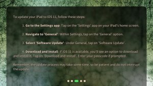 How do I update my iPad from iOS 10.3.4 to iOS 11?