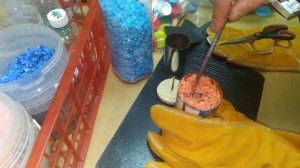 Плавление пластика HDPE- 02 в термопрессе.