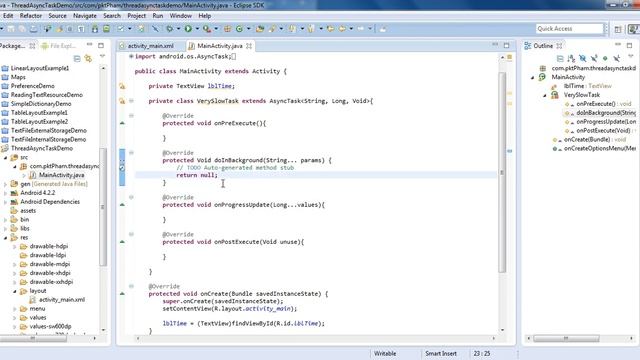 Android Thread using Async Task смотреть онлайн