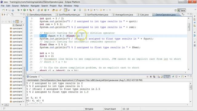 Java Operators смотреть онлайн