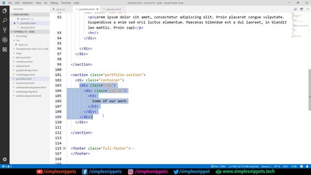 Developing Portfolio Page of the Bootstrap Website | Tutorial - 14