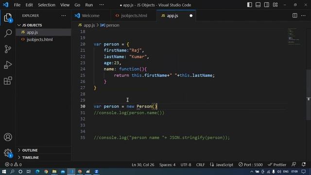 Objects in Javascript || JSON objects